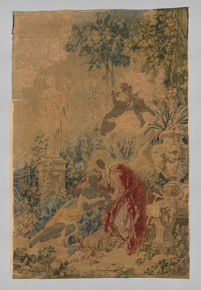 Vertumnus and Pomona from a set of Scenes from Operas, Designed by François Boucher (French, Paris 1703–1770 Paris), Wool, silk (21-22 warps per inch, 8 per cm.), French, Beauvais