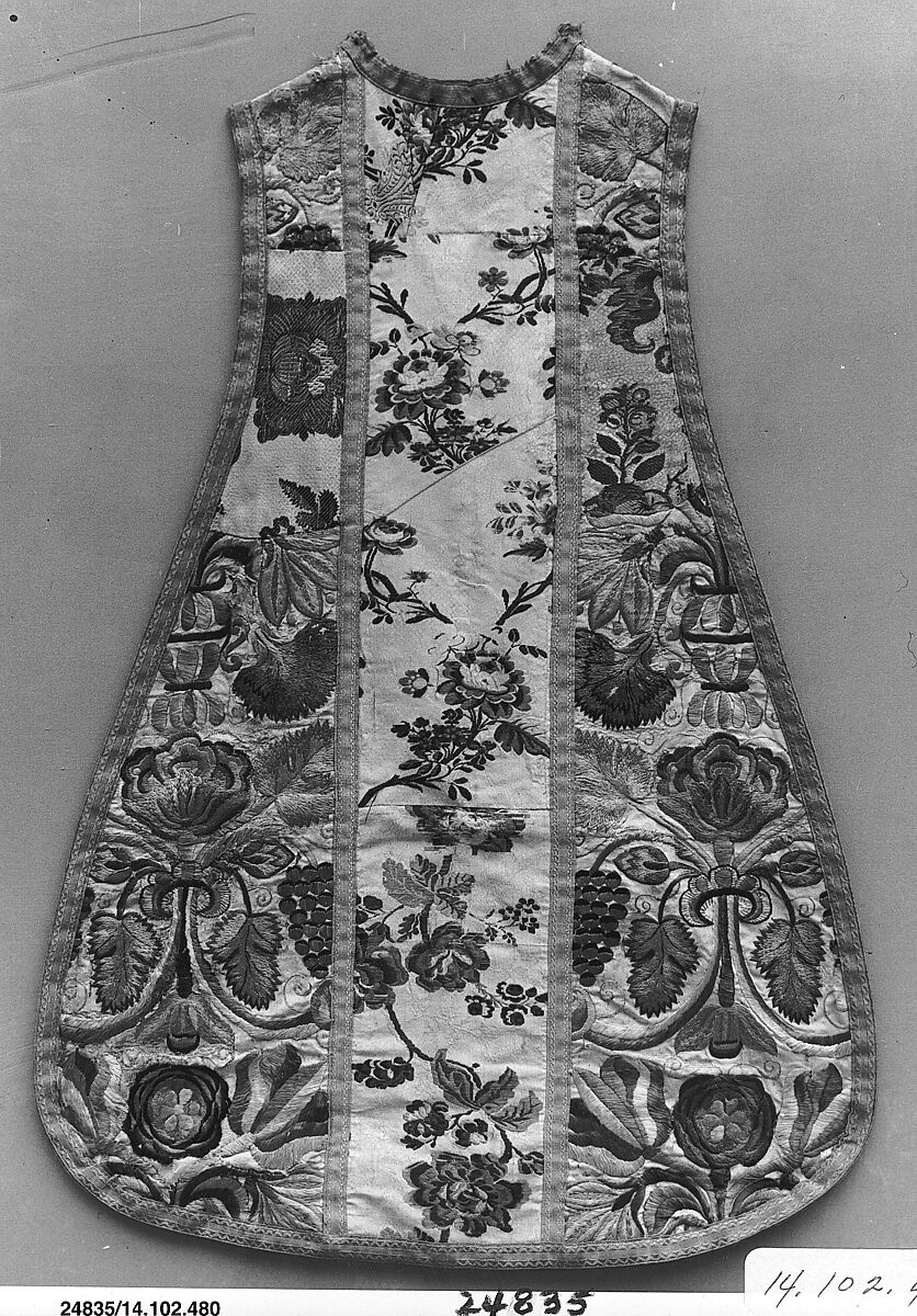 Chasuble front, Silk, Italian or French 