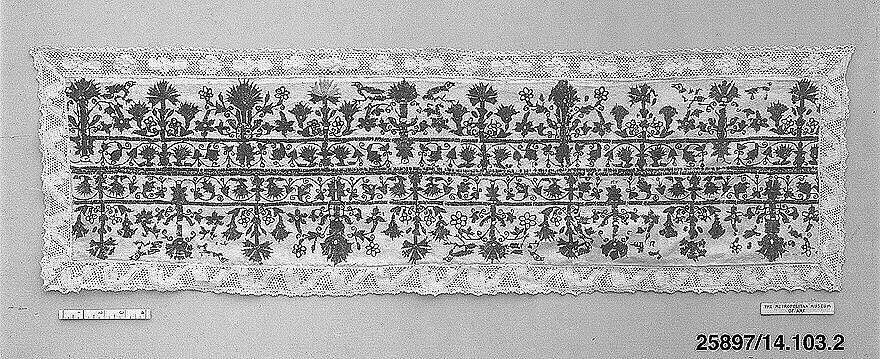 Panel, Silk on linen, Greek, Crete 