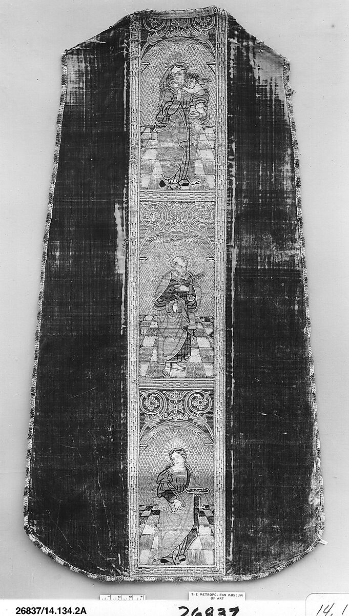 Back of a chasuble, Silk and metal thread, Spanish 