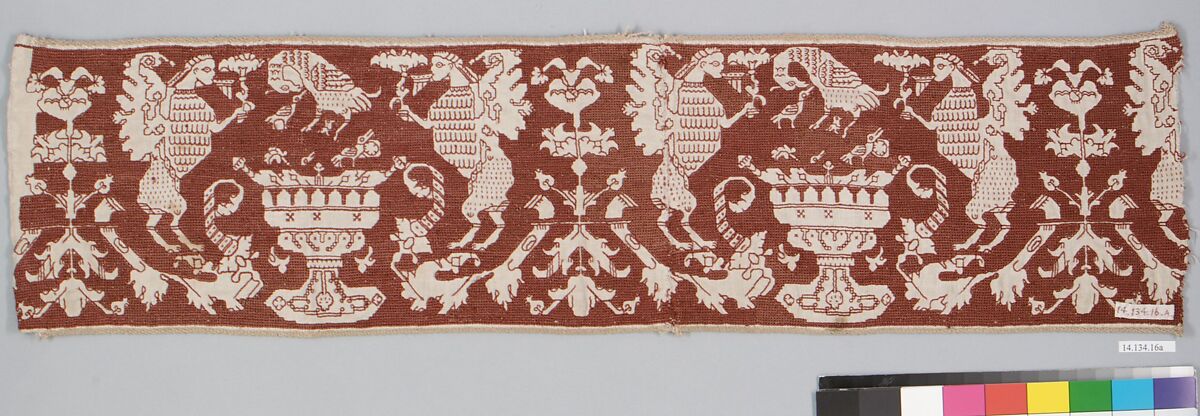 Border, Silk on linen, Italian
