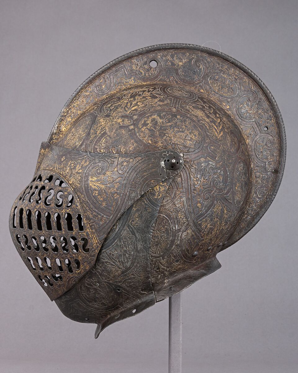 Close Helmet, Steel, gold, French