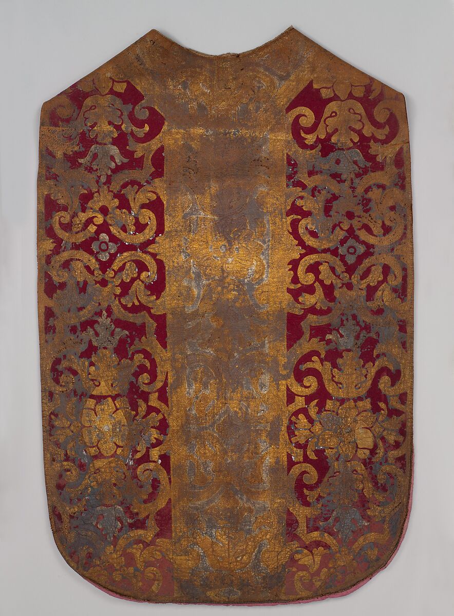 Chasuble, Leather, wool, metal leaf, Spanish