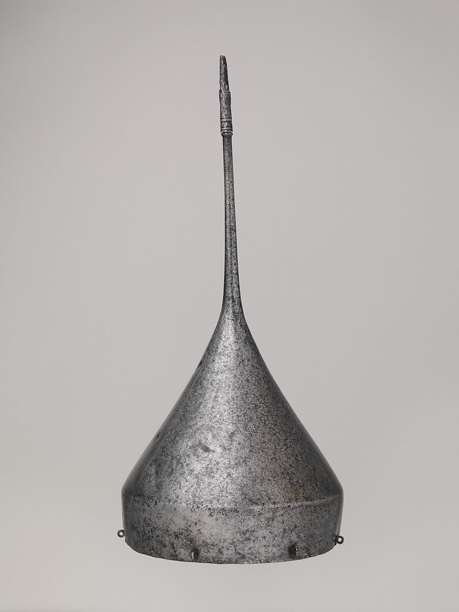 Helmet, Steel, iron, copper alloy, leather, Southern Russian or Iranian