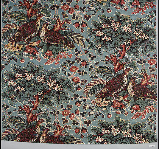 Printed textile with game birds