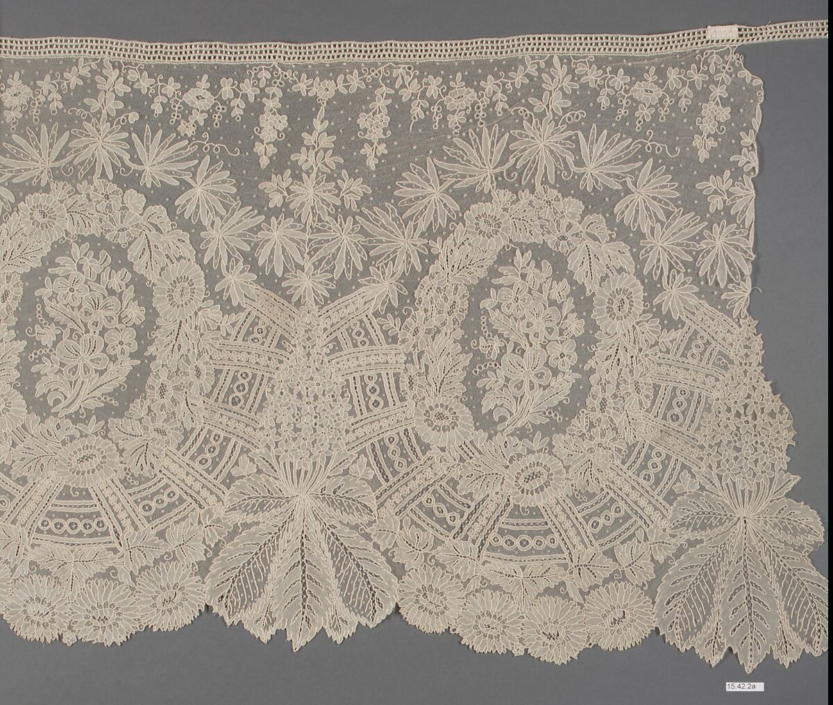 Flounce, Needle lace, Point de Gaze, Belgian