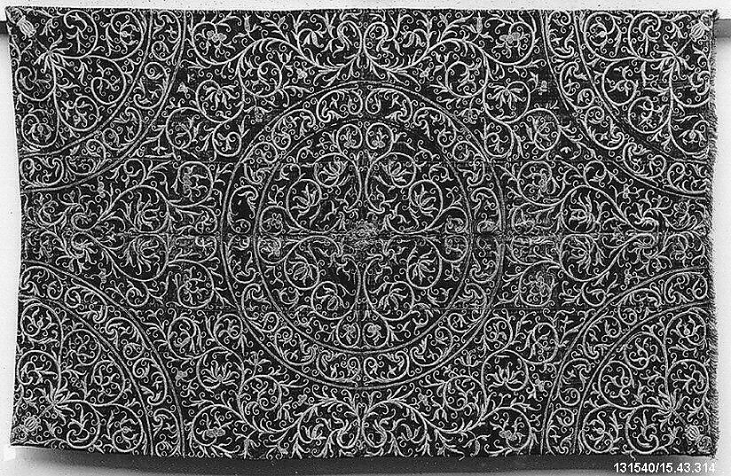 Curtain, Velvet with gilt thread, Portuguese