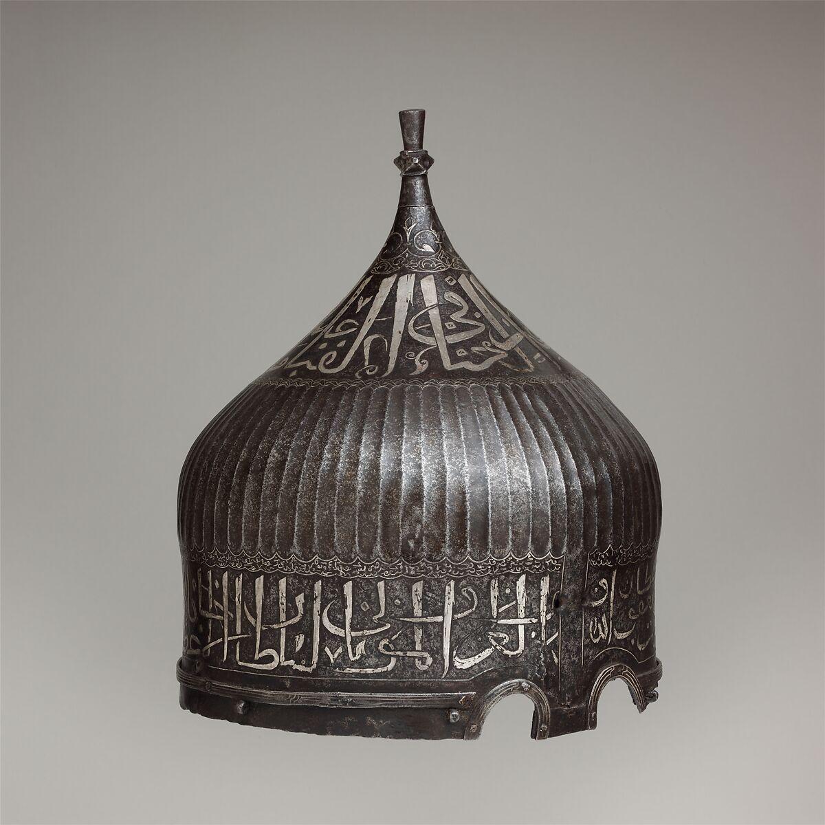 Turban Helmet, Steel, iron, silver, Turkish or Iranian