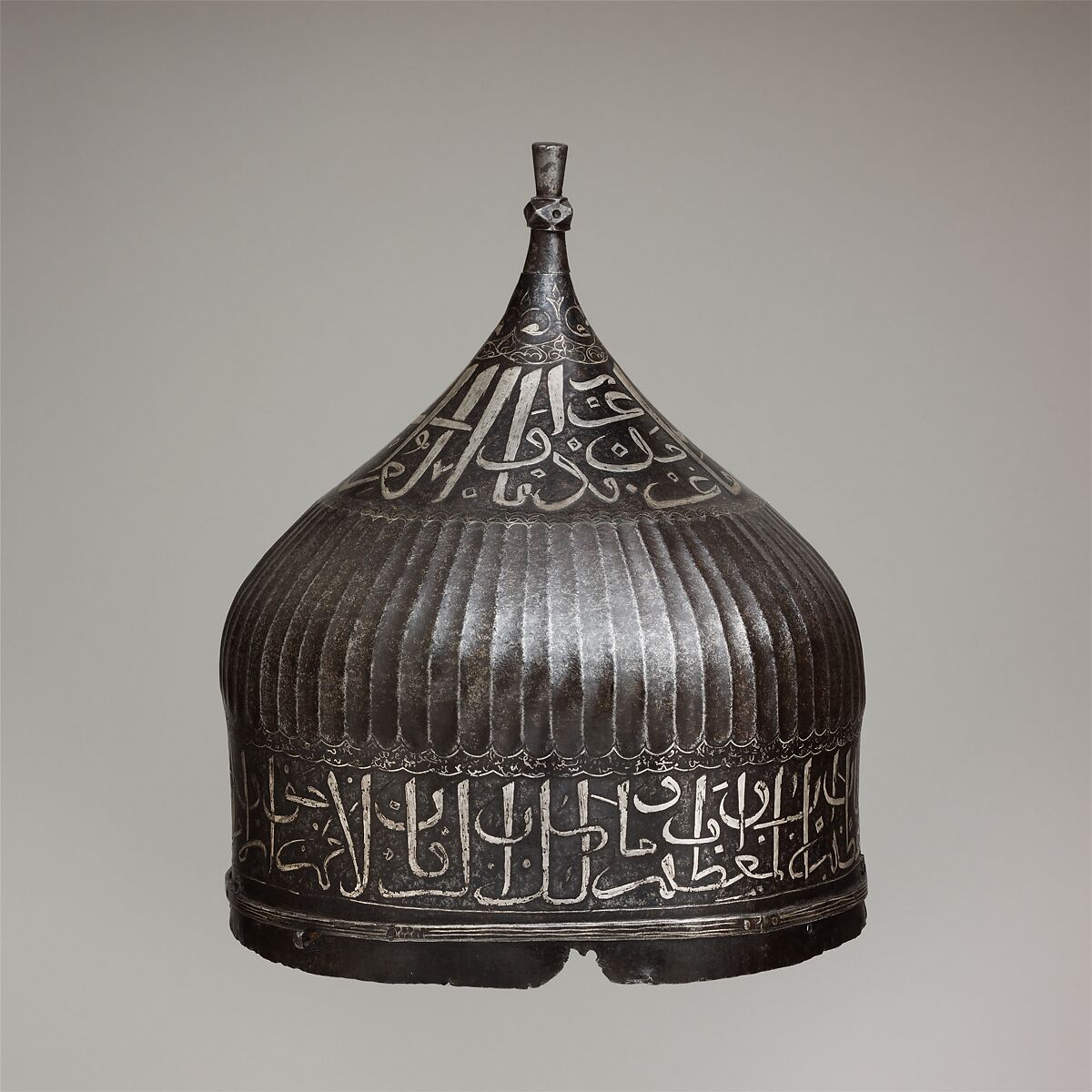 Turban Helmet, Steel, iron, silver, Turkish or Iranian