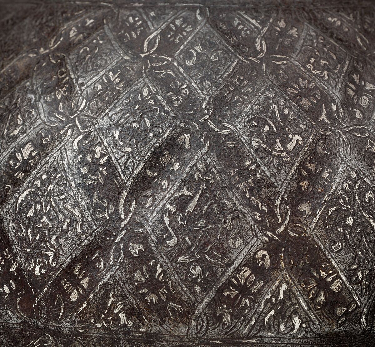 Turban Helmet, Steel, iron, silver, Turkish, possibly Istanbul, in the style of Turkman armor