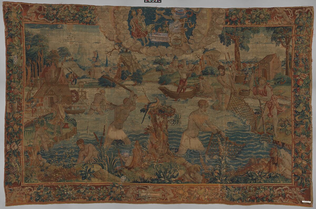 The Moon and Her Children from a Set of the Planets, After a print by Barthel Beham (German, Nuremberg ca. 1502–1540 Italy), Wool (13-14 warps per inch, 5-6 per cm.), Netherlandish or French