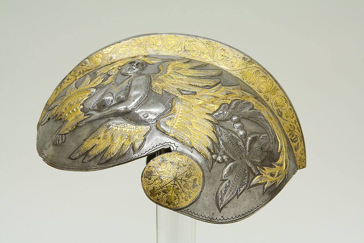 Reinforce for a Helmet (Gupfe), Mattheus Frauenpreis the Elder (German, Augsburg, recorded 1510–49), Steel, gold, German, Augsburg