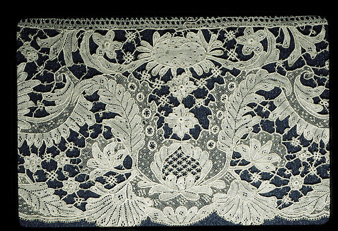 Fragment, Needle lace, Italian, possibly Venice