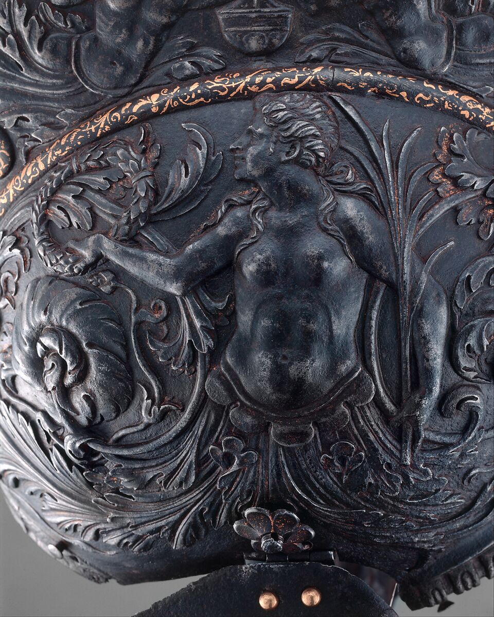 Burgonet, Steel, gold, Italian, Milan