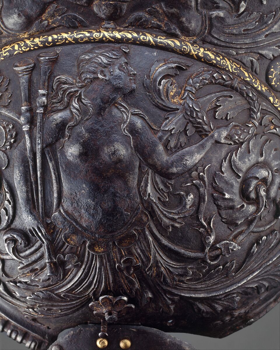 Burgonet, Steel, gold, Italian, Milan