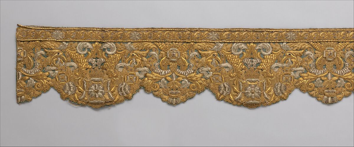Border, Silk and metal thread, French