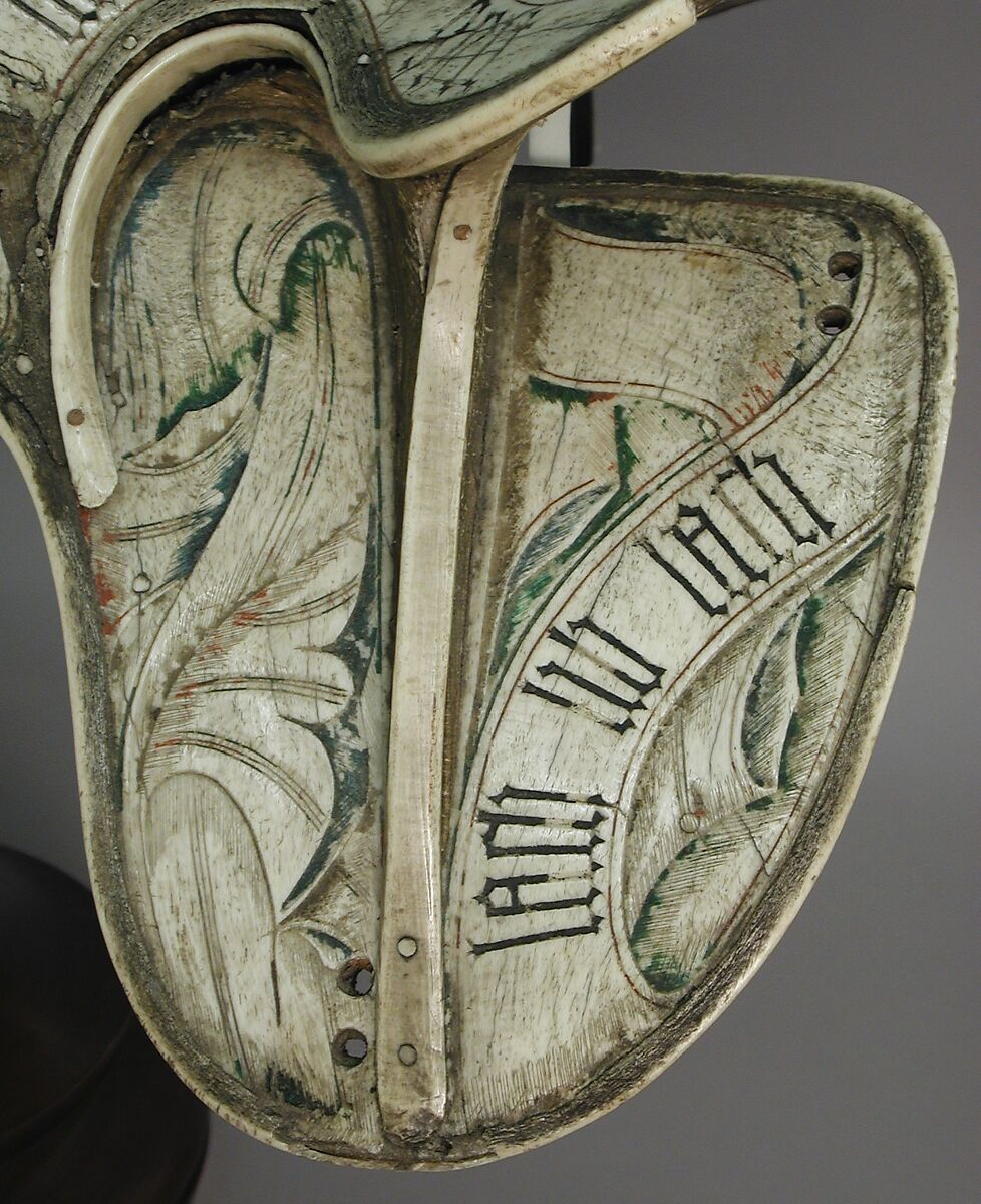 Parade Saddle, Bone, polychromy, wood, birch bark, German or Tyrolean