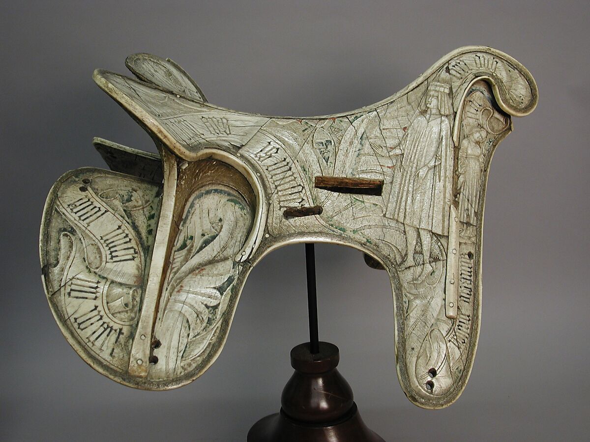 Parade Saddle, Bone, polychromy, wood, birch bark, German or Tyrolean