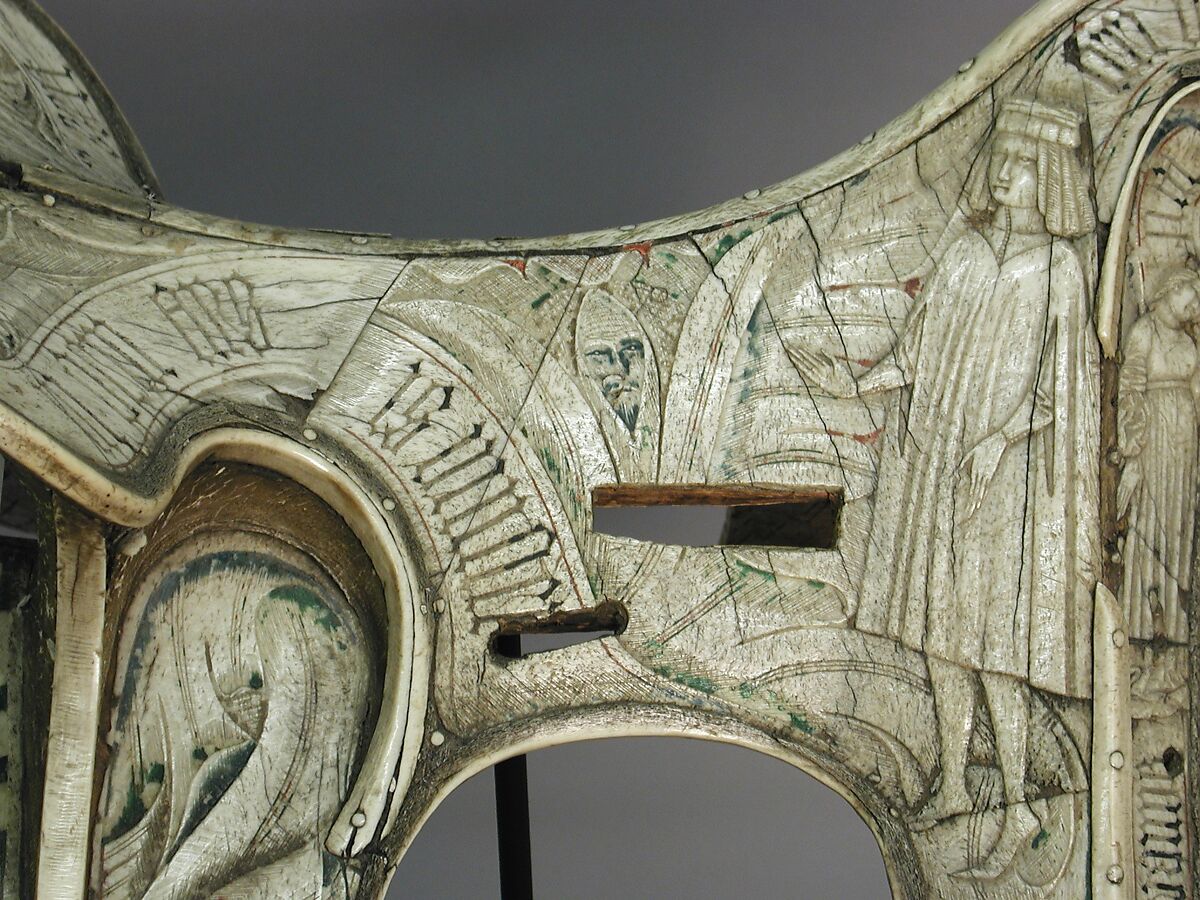 Parade Saddle, Bone, polychromy, wood, birch bark, German or Tyrolean