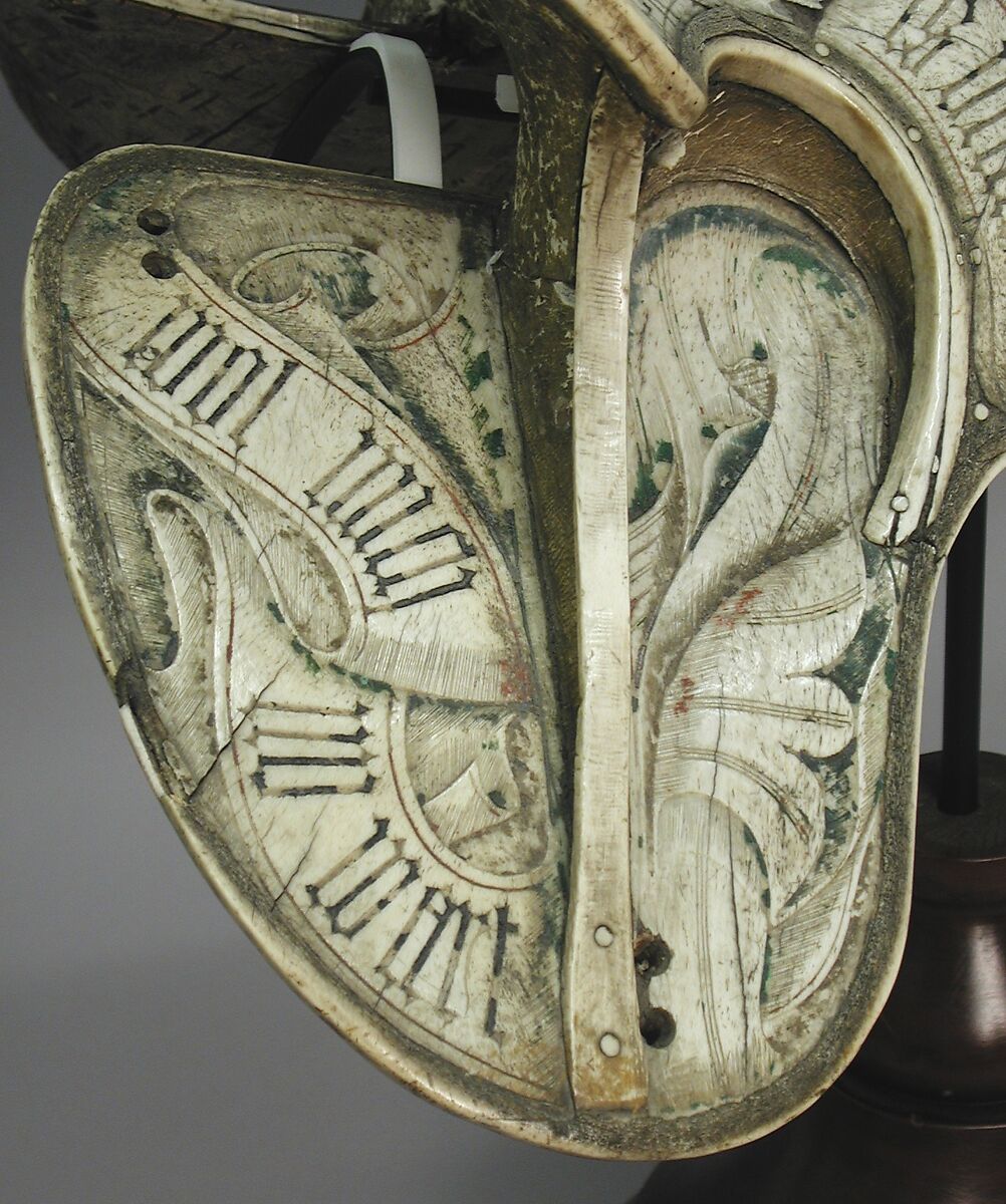 Parade Saddle, Bone, polychromy, wood, birch bark, German or Tyrolean