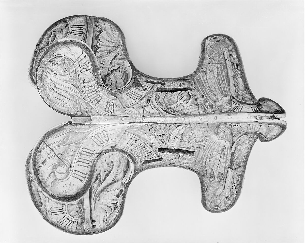 Parade Saddle, Bone, polychromy, wood, birch bark, German or Tyrolean