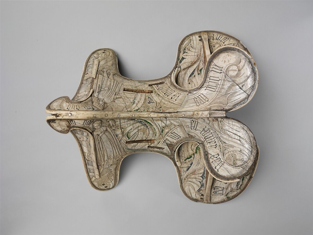 Parade Saddle, Bone, polychromy, wood, birch bark, German or Tyrolean