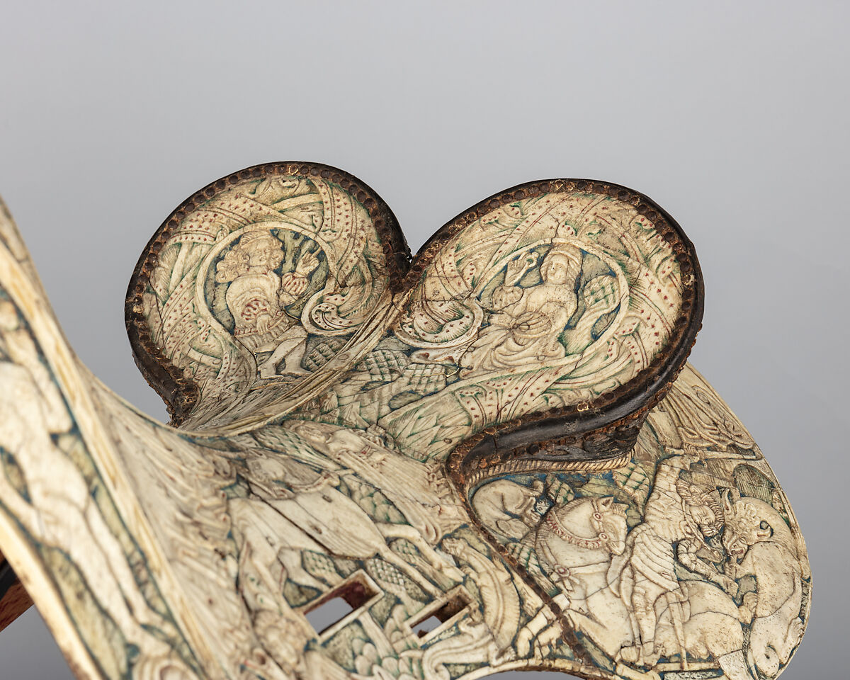 Parade Saddle, Bone, polychromy, wood, leather, iron alloy, German or Tyrolean