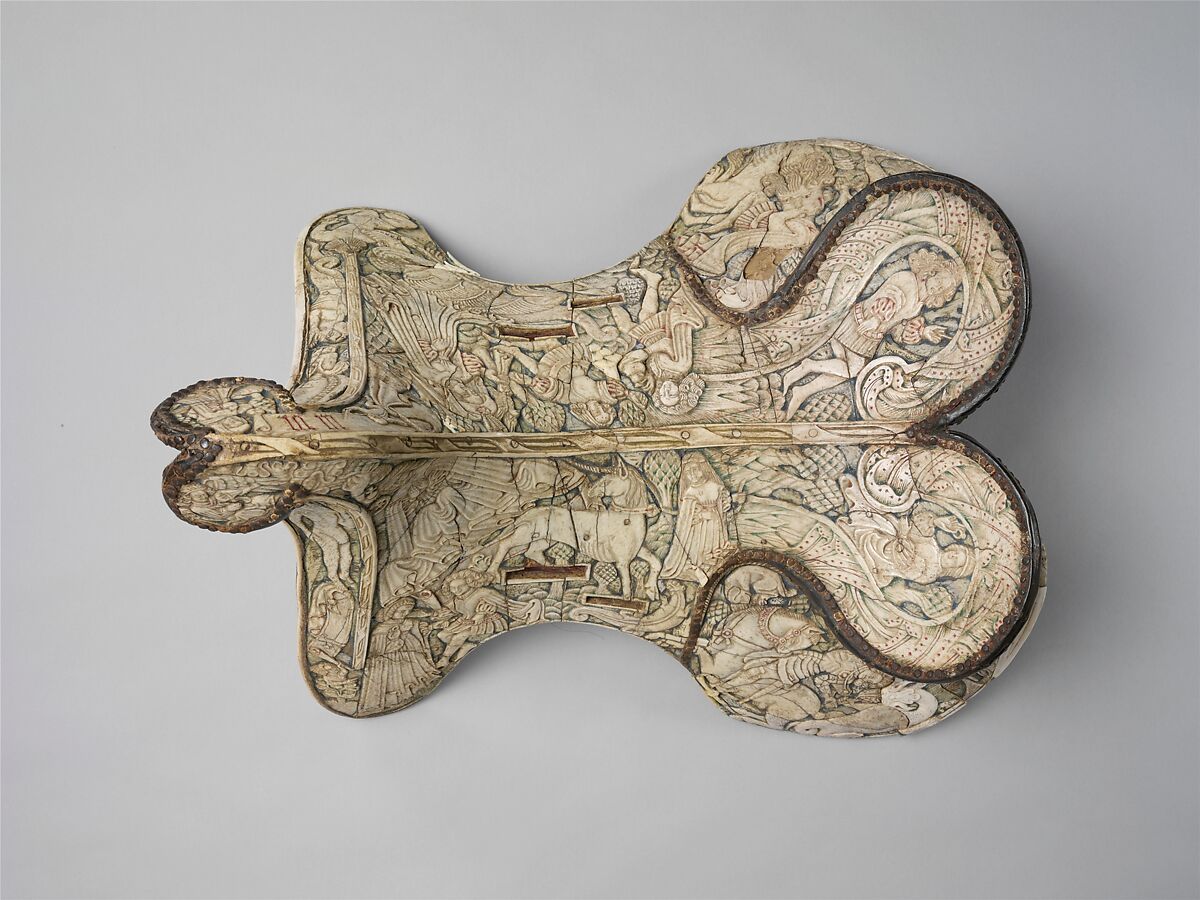 Parade Saddle, Bone, polychromy, wood, leather, iron alloy, German or Tyrolean