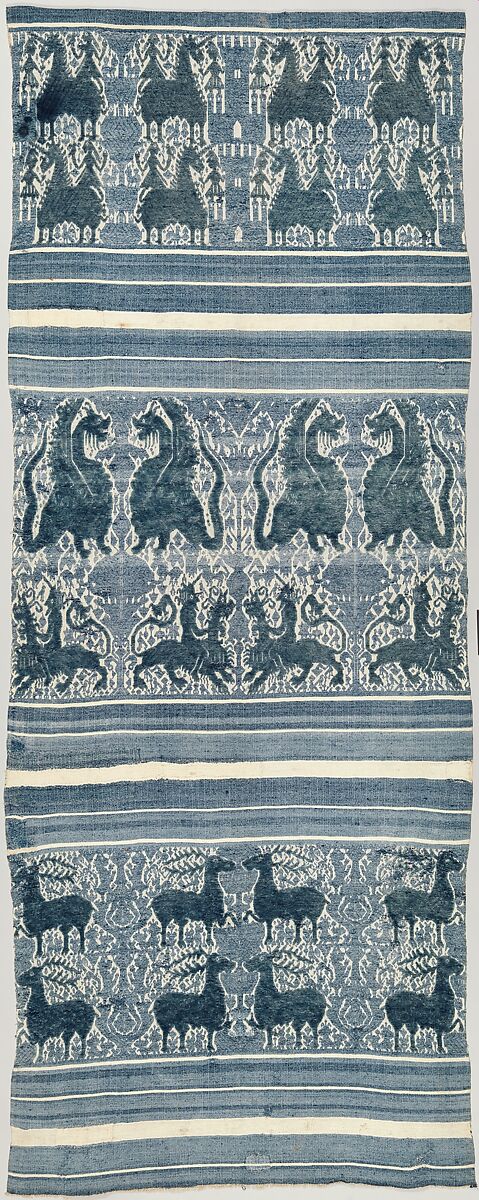 Cover with Unicorns, Cotton and bast fibers, Italian, Perugia 