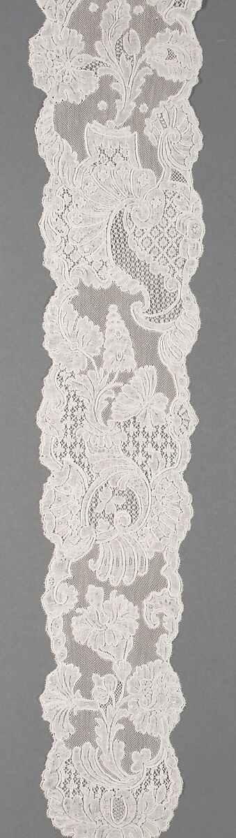 Lappet (one of a pair), Bobbin lace, Flemish 