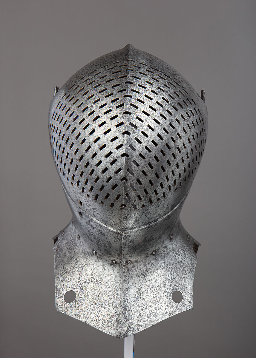 Foot-Combat Helm of Sir Giles Capel (1485–1556), Steel, possibly British