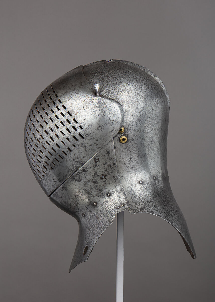Foot-Combat Helm of Sir Giles Capel (1485–1556), Steel, possibly British