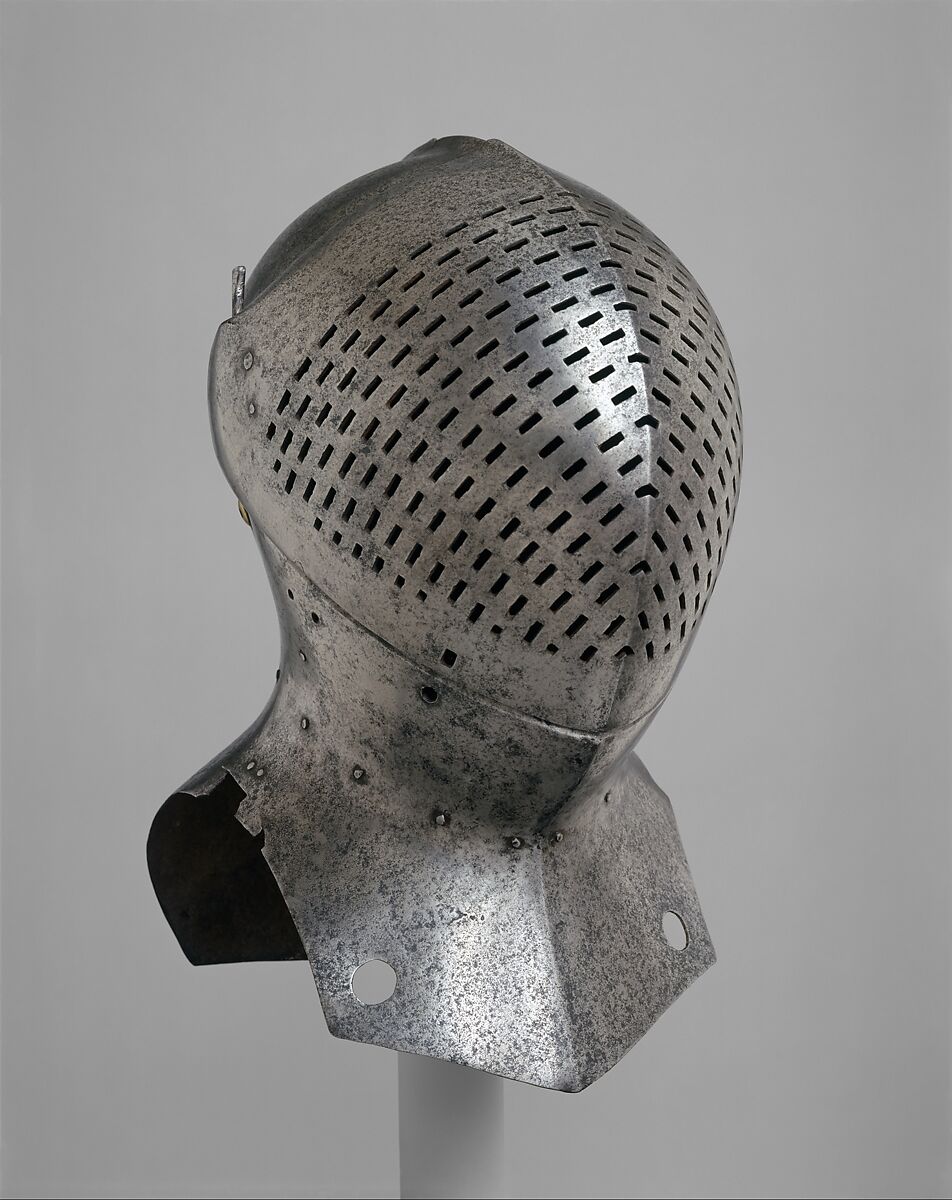 Foot-Combat Helm of Sir Giles Capel (1485–1556), Steel, possibly British 