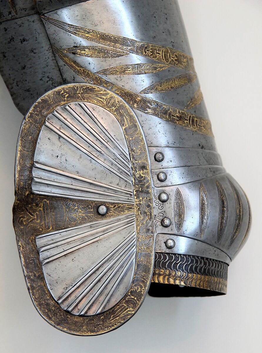 Armor, Helmet attributed to Kolman Helmschmid (German, Augsburg 1471–1532), Steel, gold, leather, German, Augsburg and Landshut