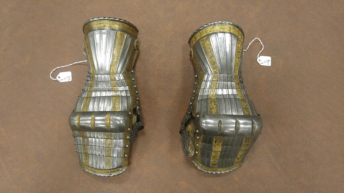 Armor, Helmet attributed to Kolman Helmschmid (German, Augsburg 1471–1532), Steel, gold, leather, German, Augsburg and Landshut