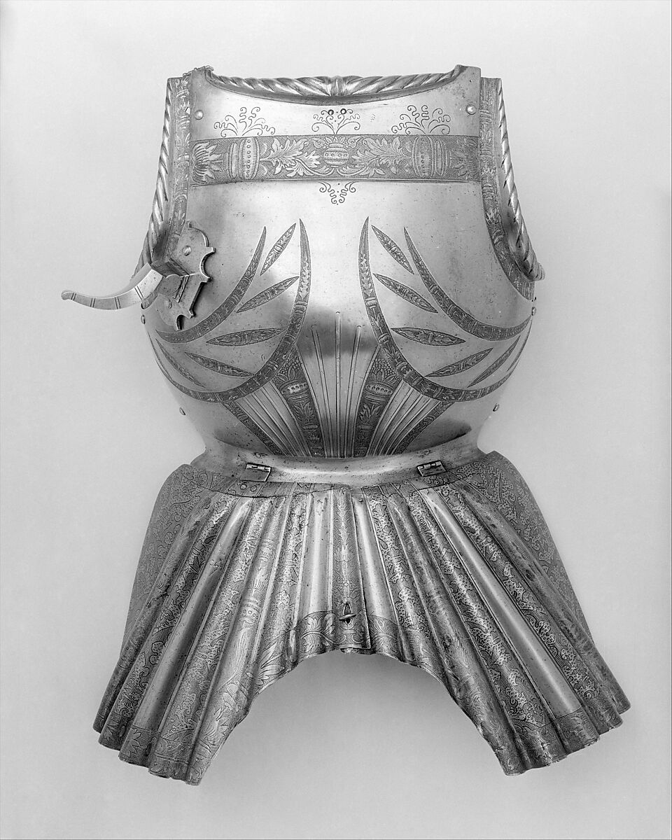 Armor, Helmet attributed to Kolman Helmschmid (German, Augsburg 1471–1532), Steel, gold, leather, German, Augsburg and Landshut