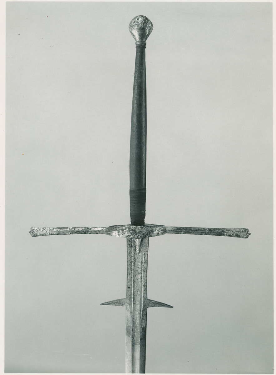 Two-Hand Sword, Steel, gold, wood, Italian, Venice
