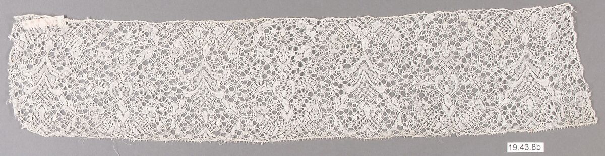 Piece (one of three), Bobbin lace, Flemish 