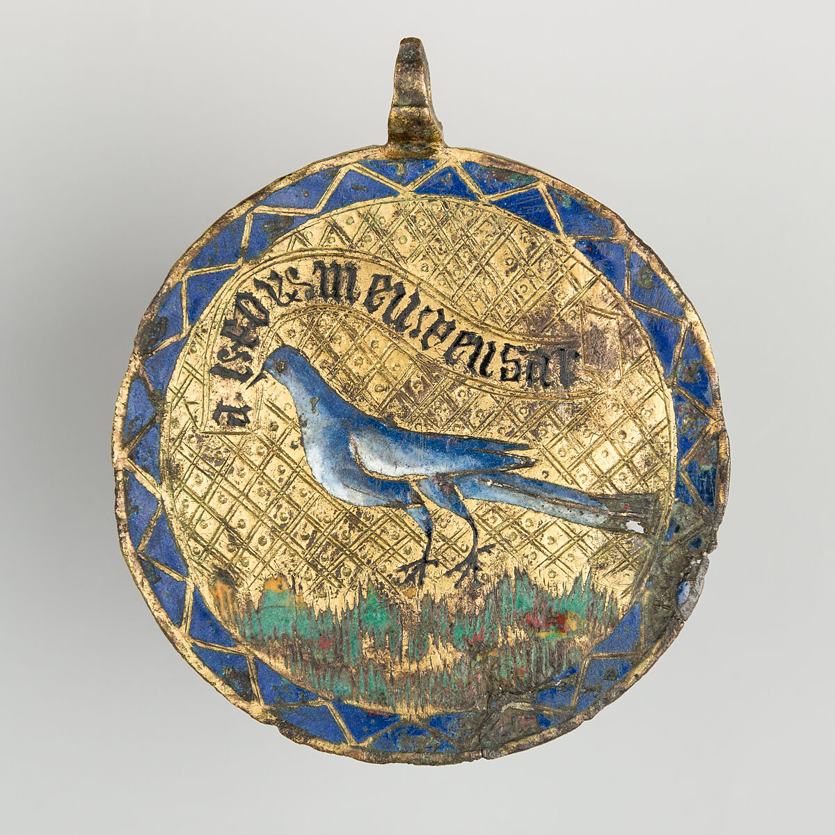 Pendant for Horse Trappings, Copper alloy, enamel, gold, Portuguese 