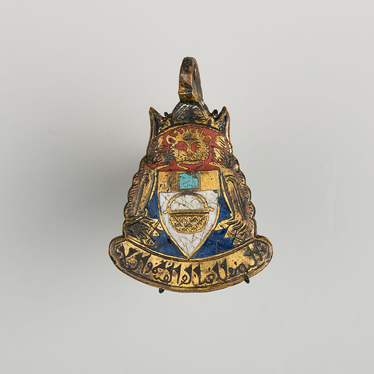 Pendant for Horse Trappings, Copper alloy, enamel, gold, Spanish