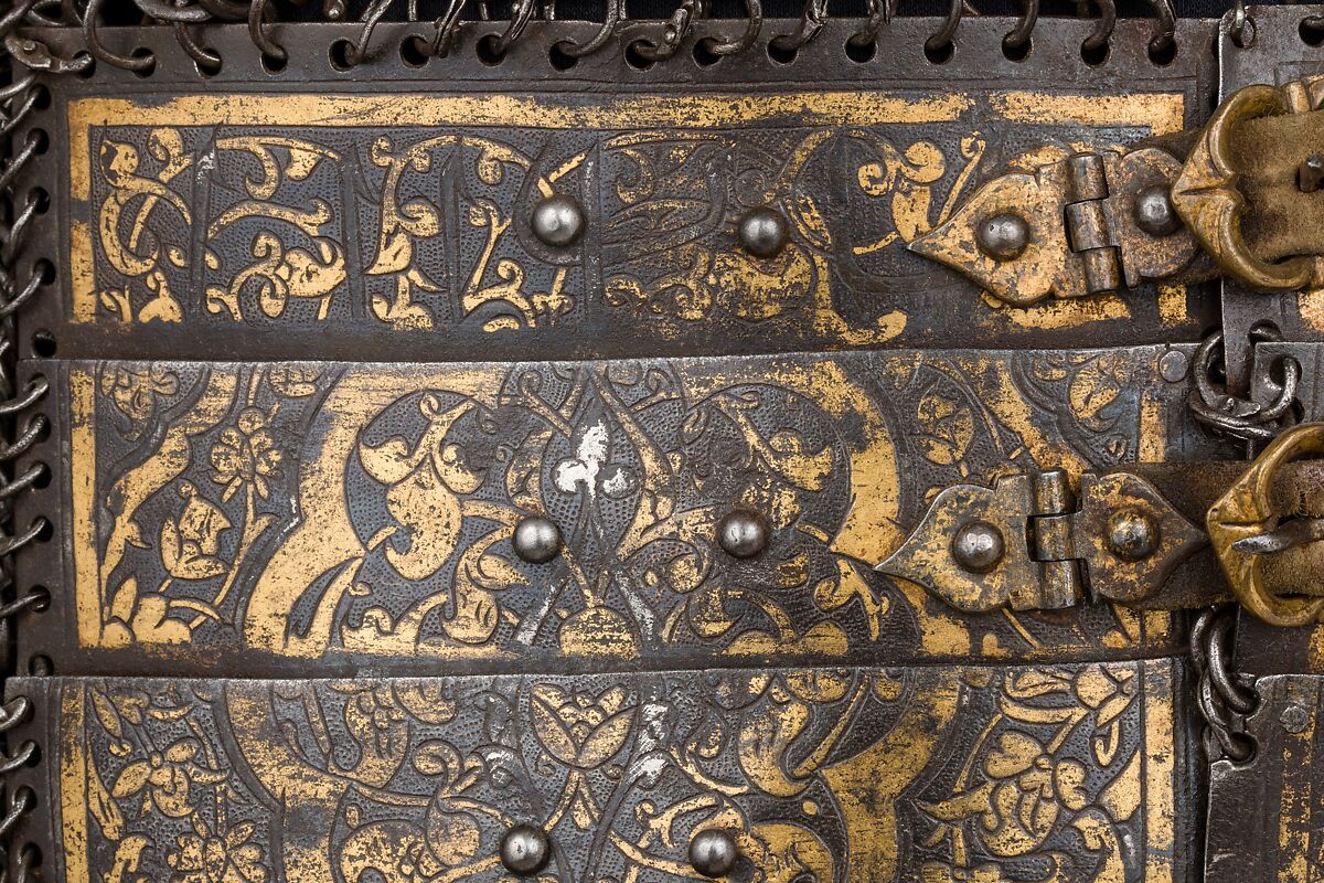 Shirt of Mail and Plate, Steel, iron, copper alloy, gold, silver, leather, Iranian or Turkish