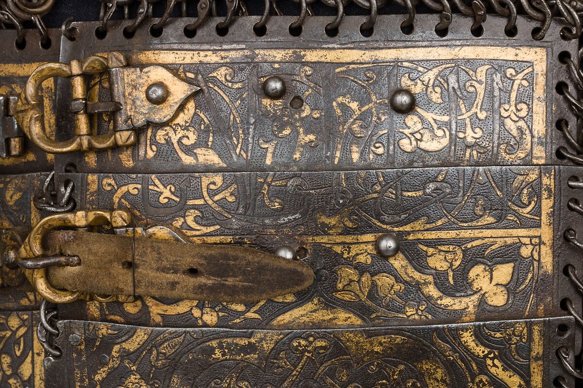 Shirt of Mail and Plate, Steel, iron, copper alloy, gold, silver, leather, Iranian or Turkish