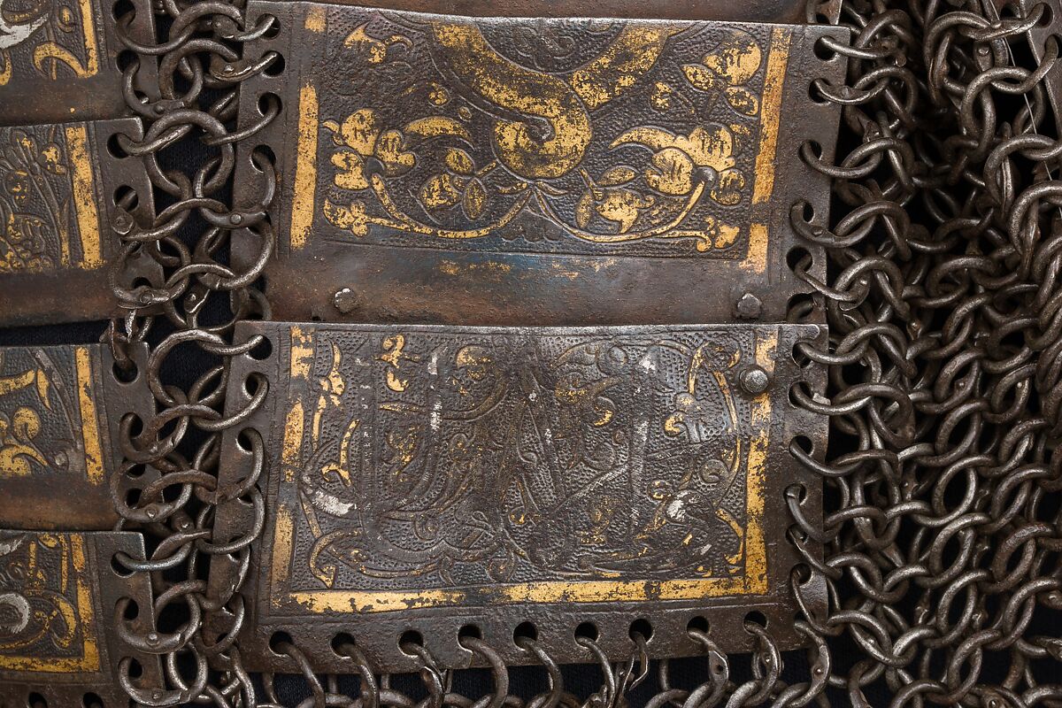 Shirt of Mail and Plate, Steel, iron, copper alloy, gold, silver, leather, Iranian or Turkish