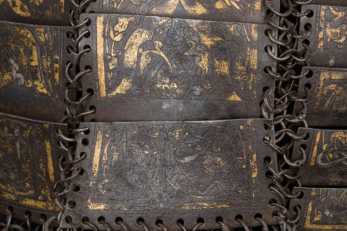 Shirt of Mail and Plate, Steel, iron, copper alloy, gold, silver, leather, Iranian or Turkish