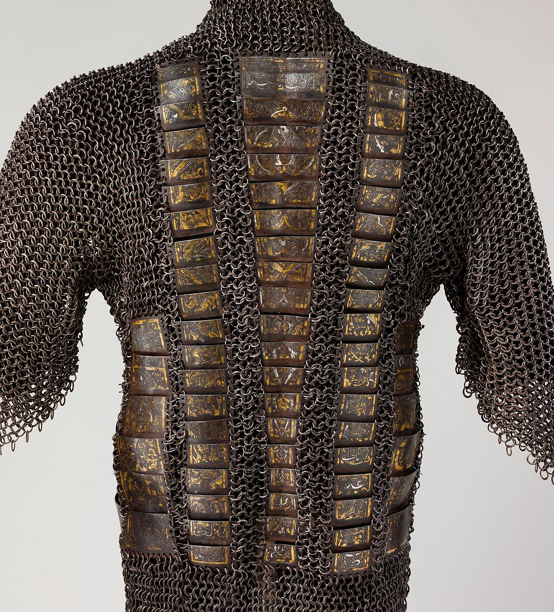 Shirt of Mail and Plate, Steel, iron, copper alloy, gold, silver, leather, Iranian or Turkish