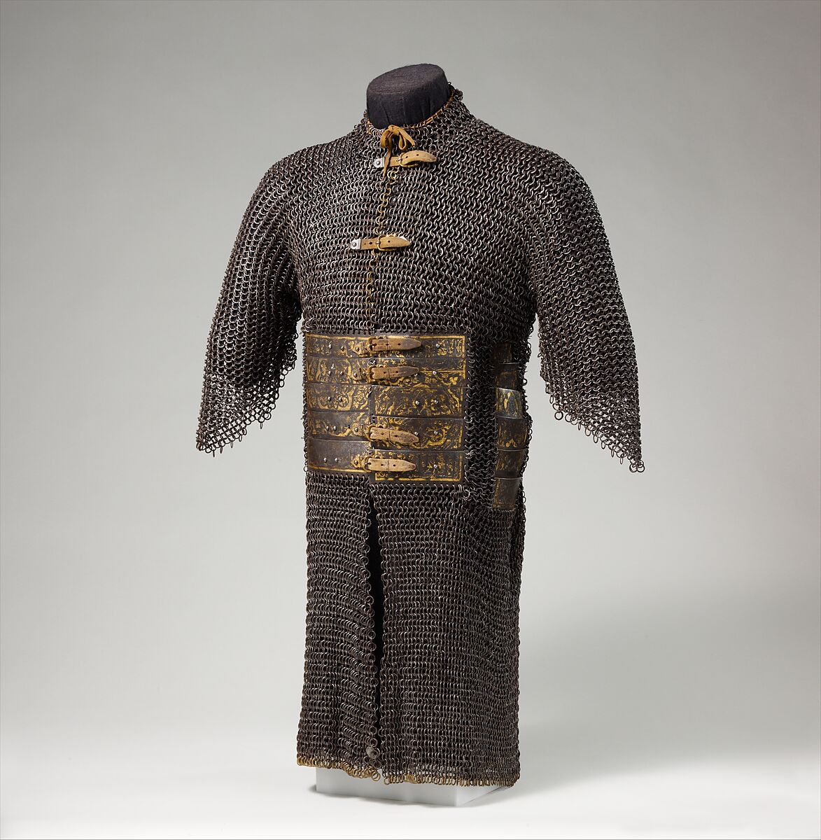 Shirt of Mail and Plate, Steel, iron, copper alloy, gold, silver, leather, Iranian or Turkish