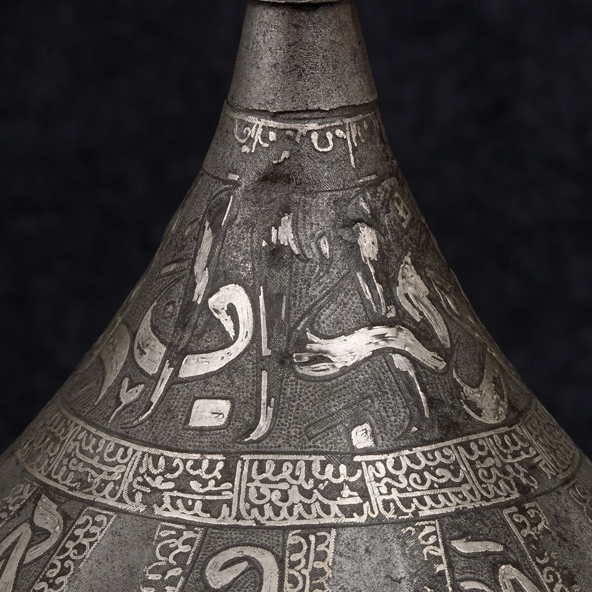 Turban Helmet, Steel, iron, silver, Turkish, in the style of Turkman armor