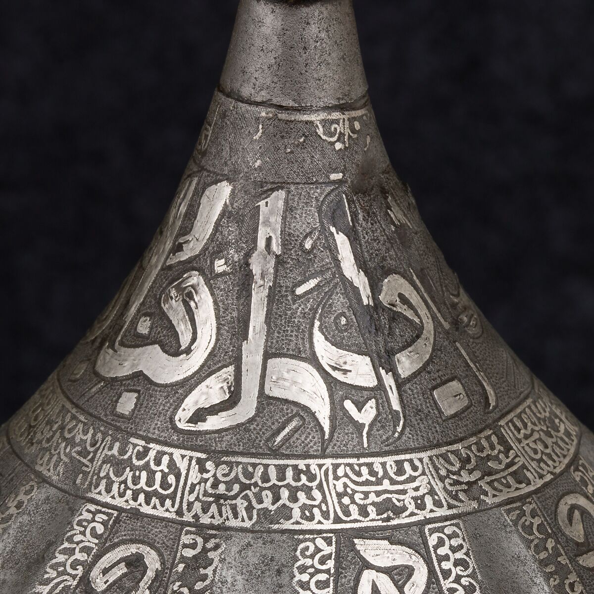 Turban Helmet, Steel, iron, silver, Turkish, in the style of Turkman armor