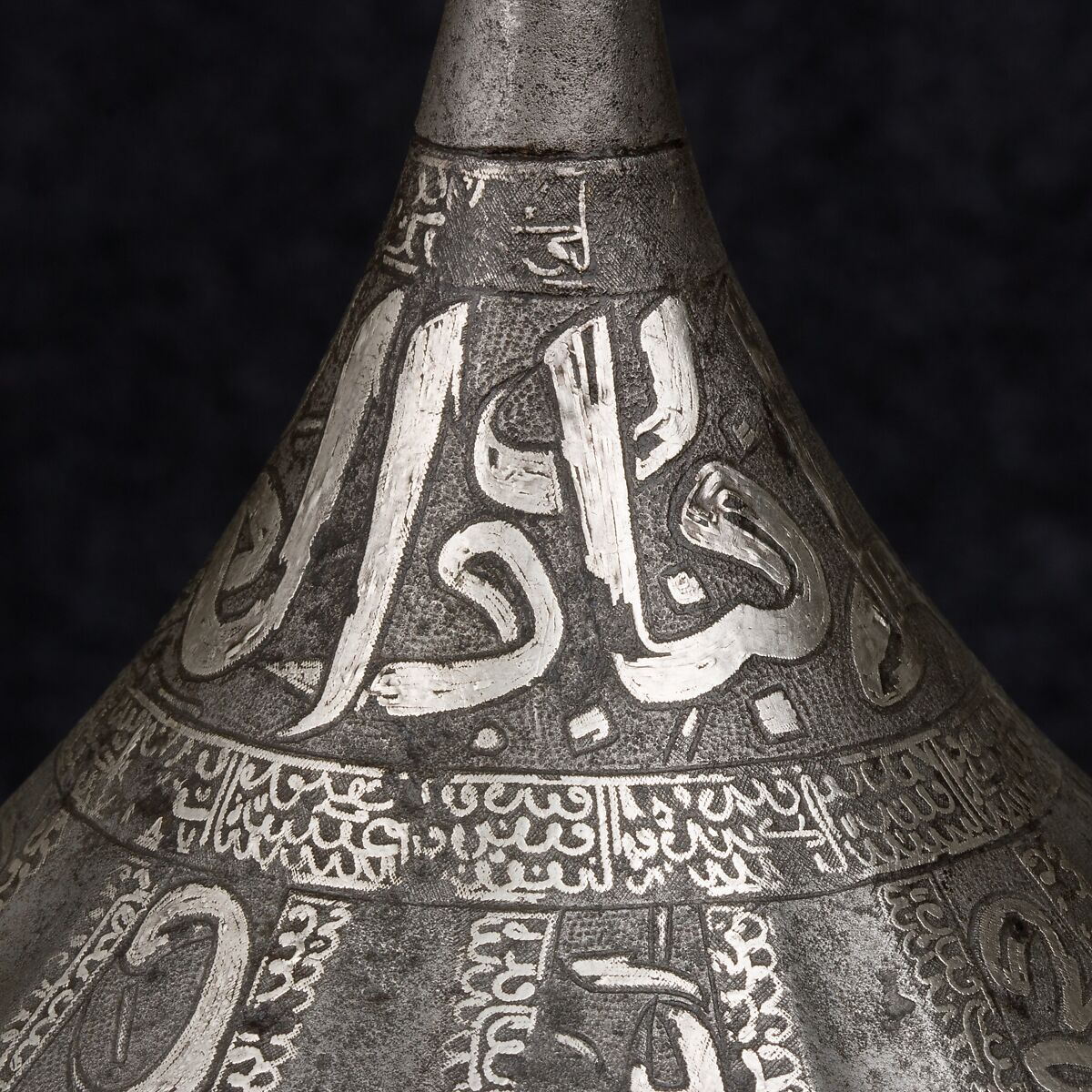 Turban Helmet, Steel, iron, silver, Turkish, in the style of Turkman armor