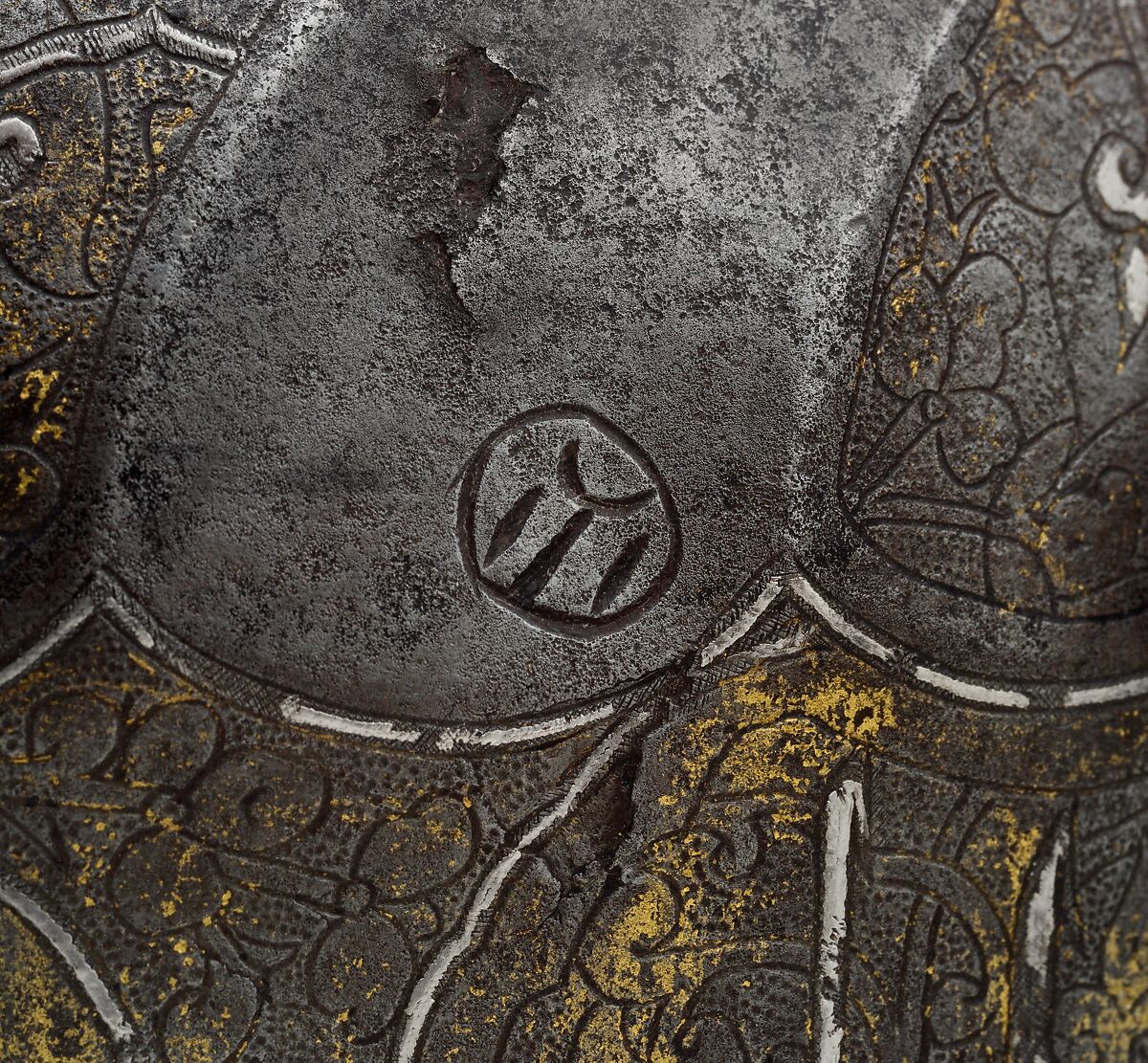 Turban Helmet, Steel, iron, gold, silver, copper alloy, Turkish, possibly Istanbul, in the style of Turkman armor